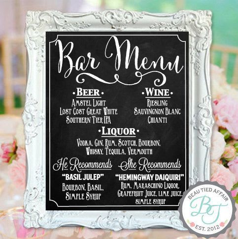 Finalize alcohol and bar arrangements