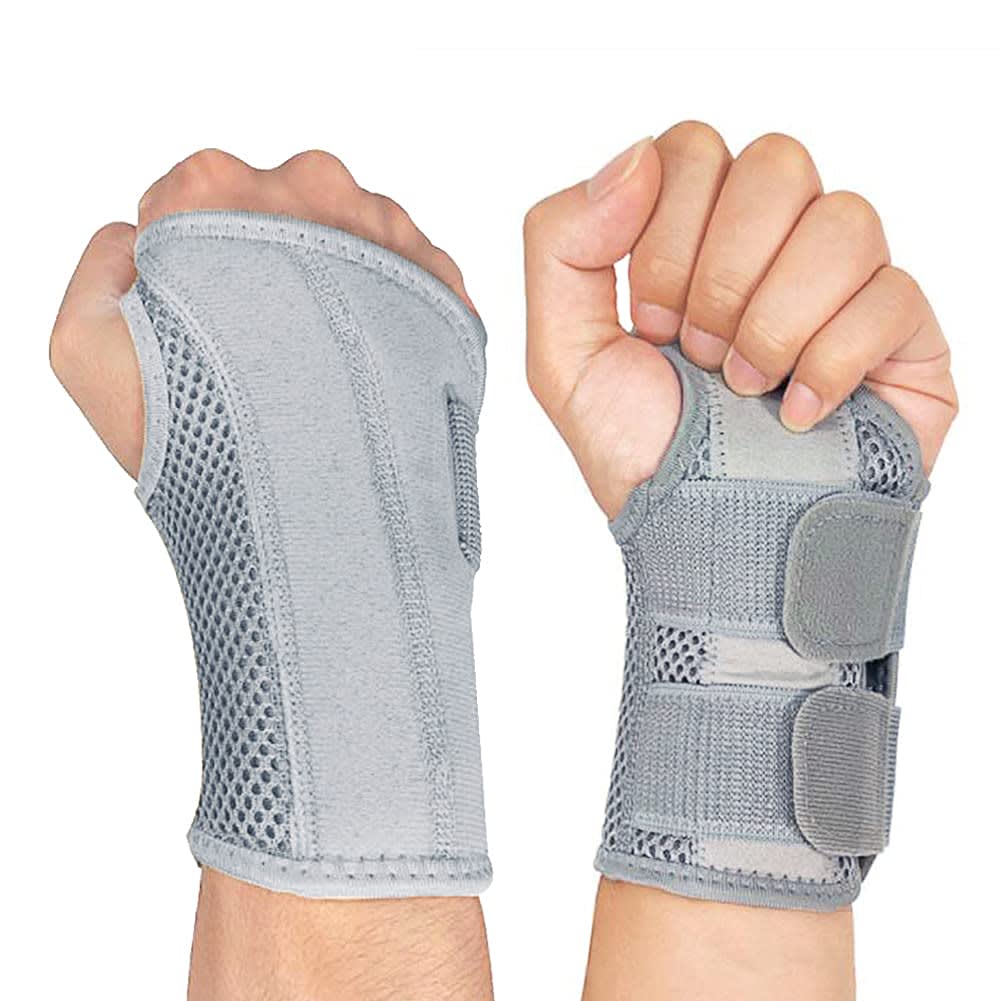 Wrist Brace Carpal Tunnel Right Left Hand for Men Women Pain Relief, Night Wrist Sleep Supports Splints Arm Stabilizer with Compression Sleeve Adjustable Straps,for Tendonitis Arthritis