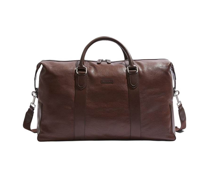 Chocolate Leather Weekender Bag