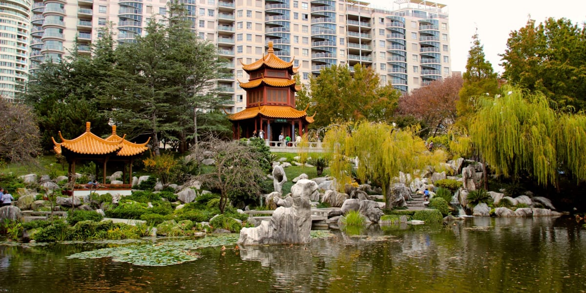 Take a scenic walk through the Chinese Garden of Friendship, a peaceful oasis in the middle of the city