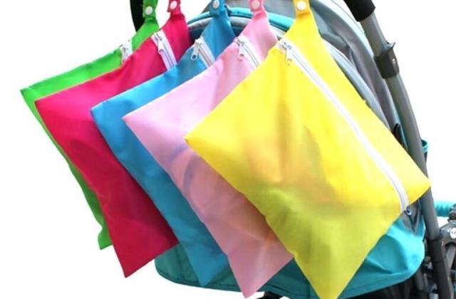 Portable dirty clothes bag in the diaper bag