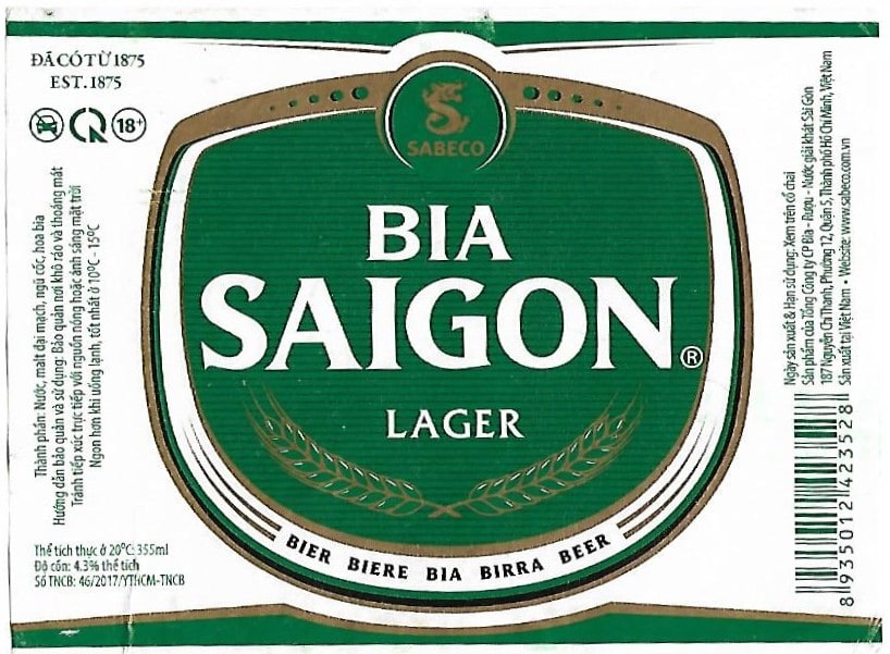 Saigon BIA lager zelený okraj