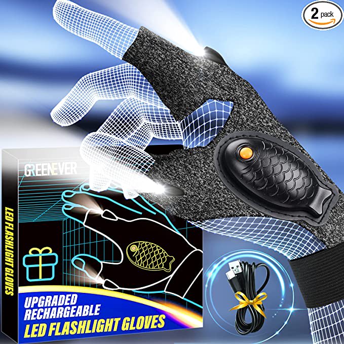 Rechargeable LED Flashlight Gloves