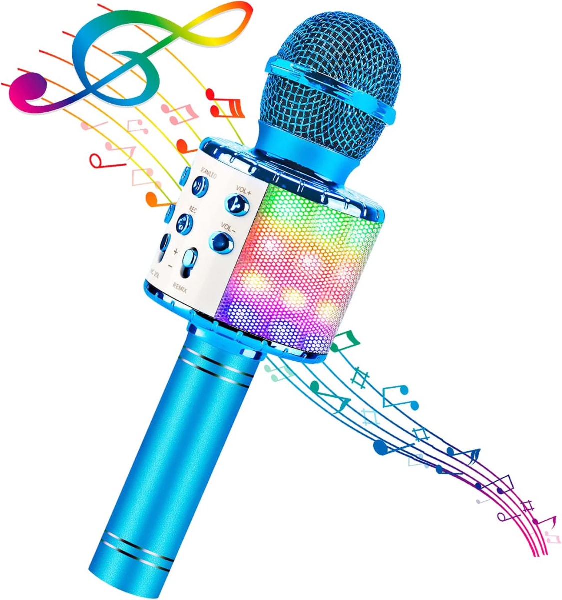 Karaoke Wireless Microphone with LED Lights