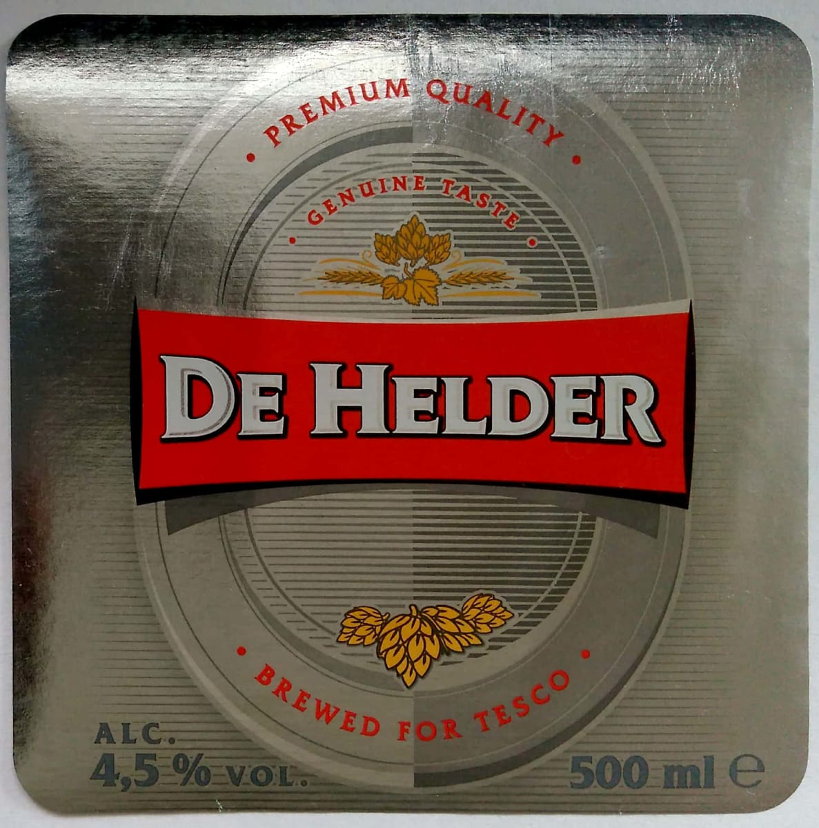 De Helder Premium brewed for Tesco výčepní světlé