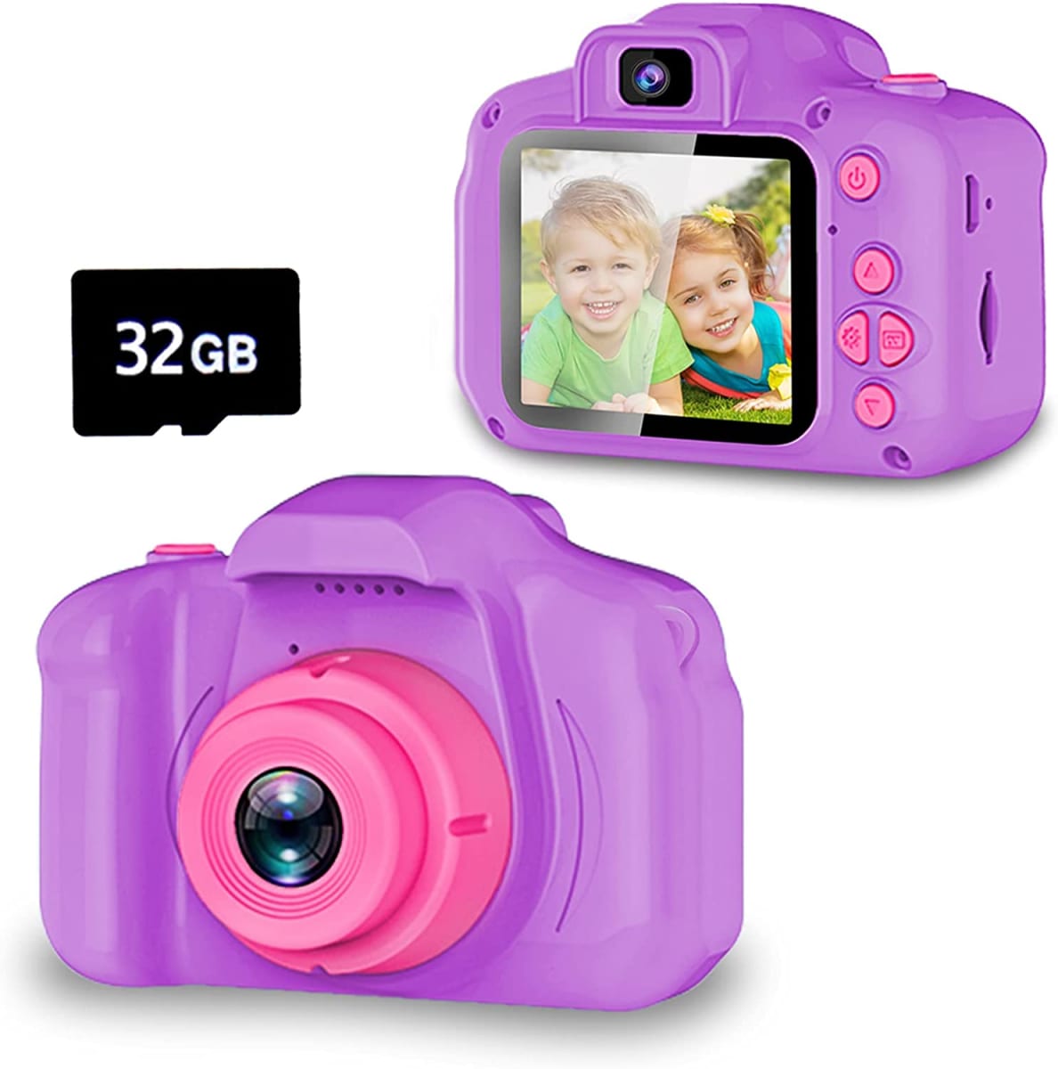 Upgrade Kids Selfie Camera, Christmas Birthday Gifts for Boys Age 3-9, HD Digital Video Cameras for Toddler, Portable Toy for 3 4 5 6 7 8 Year Old Boy with 32GB SD Card