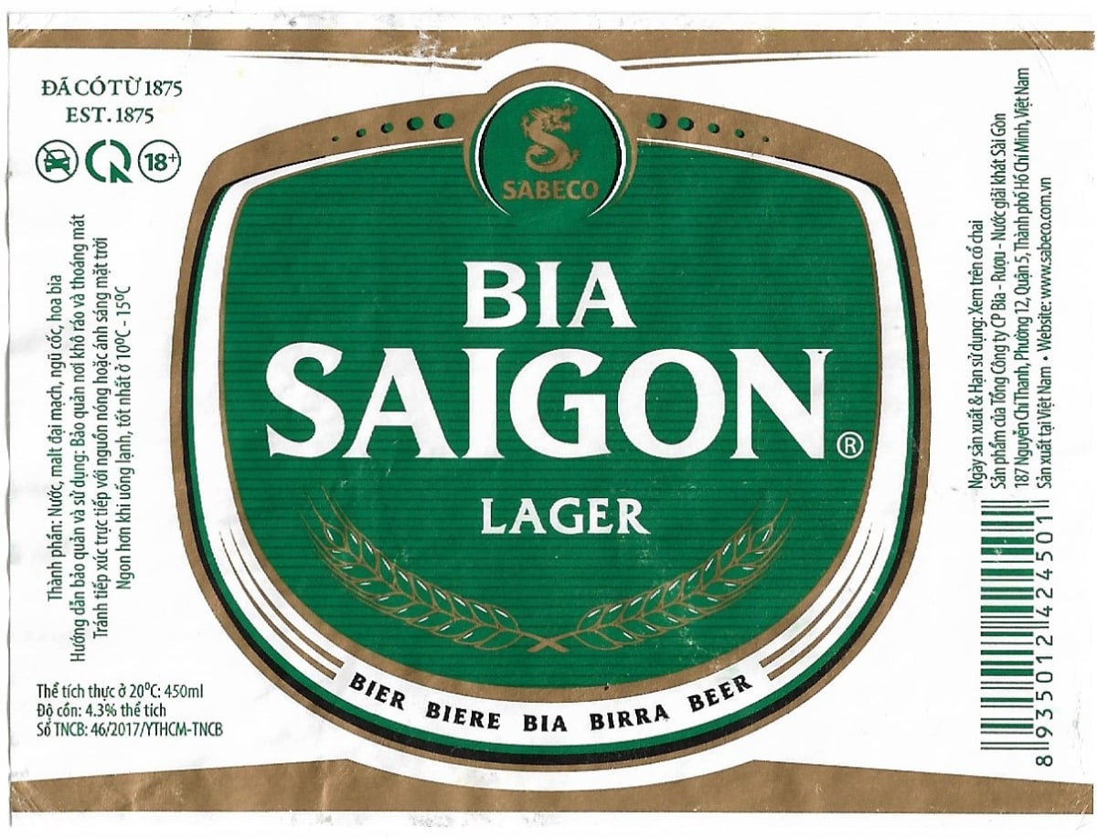 Saigon BIA lager zlatý okraj