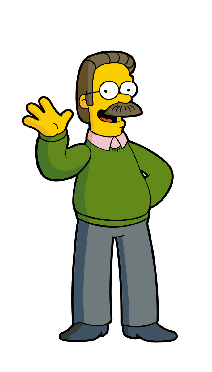 Ned Flanders - 50 Yellow Cartoon Characters by @TriviaKings - Listium