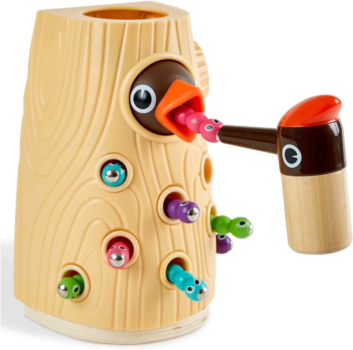 Woodpecker Worm Toy Magnetic Bird Feeding Game