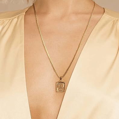 Initial Necklace Rectangular