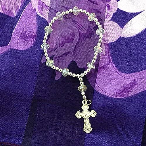 Clear Crystal Stretch Rosary Bracelet
