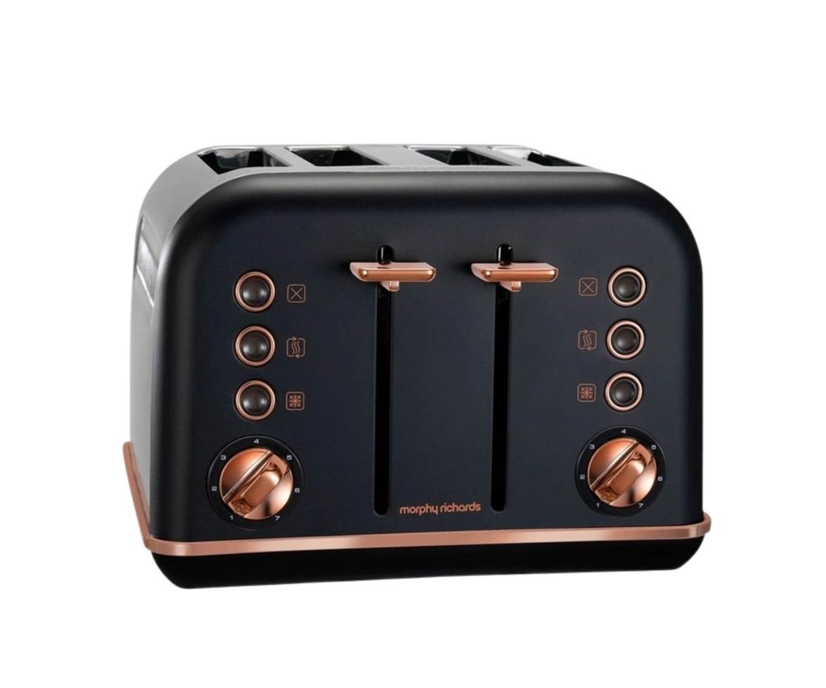 MORPHY RICHARDS BLACK ACCENTS 4 SLICE TOASTER