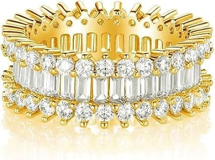 CZ Emerald Cut Eternity Ring