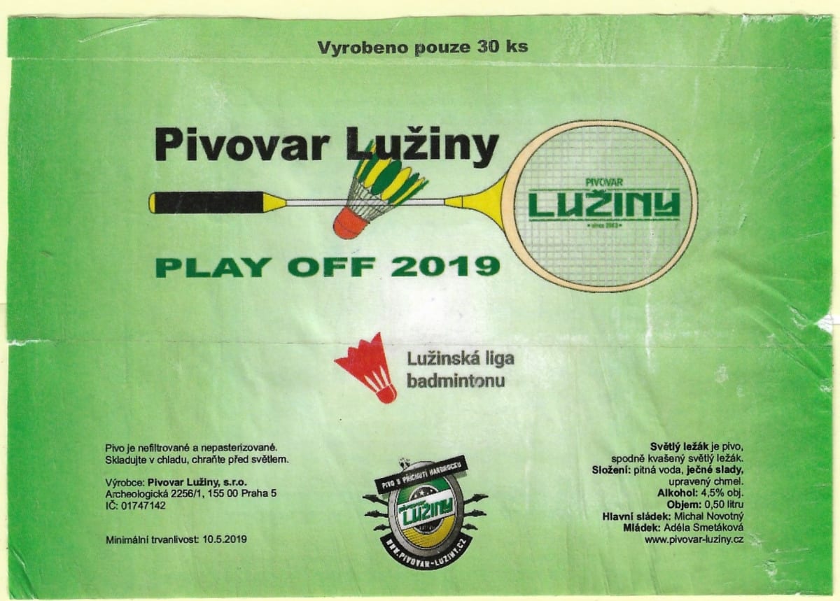 Lužinský ležák Lužinská liga badmintonu Play off 2019