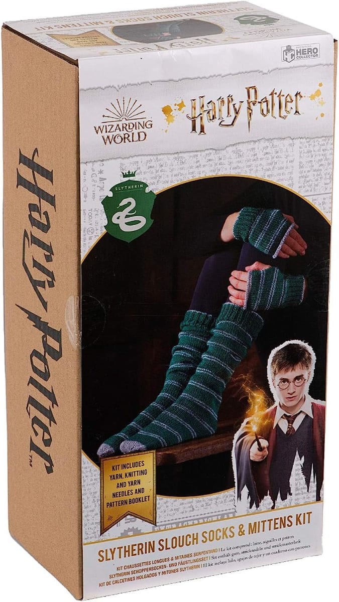 Hogwarts Slytherin Slouch Socks and Mittens Knitting Kit
