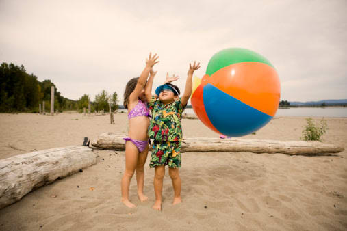 Play with a giant beach ball