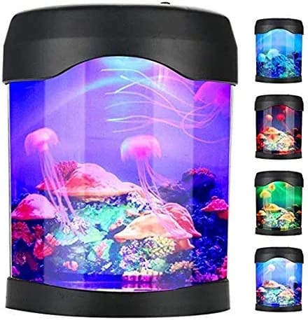 USB Jellyfish Lamps, Electric Aquarium Tank Ocean Night Lights LED Jellyfish Mood Lights with Color Changing for Living Room Home Bedroom Desktop Decoration Gift for Kids and Adults
