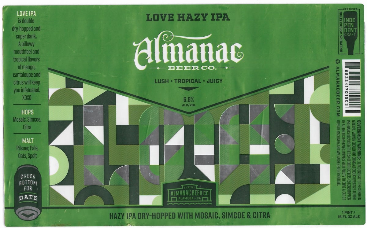 Almanac Love Hazy IPA