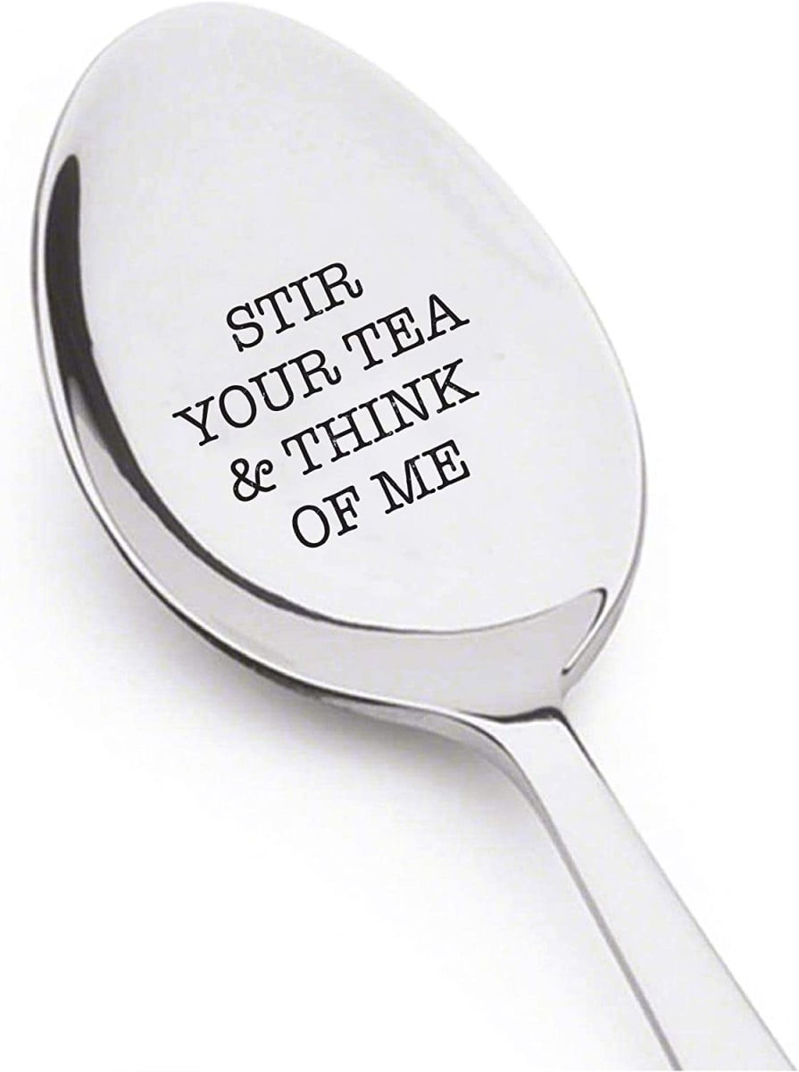 Stir Your Tea & Think of Me Long Coffee Spoon