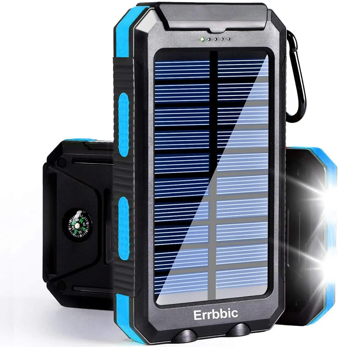 Solar Power Bank Portable Charger 20000mah Waterproof Battery Backup Charger Solar Panel Charger with Dual LED Flashlights and Compass for All CellPhones