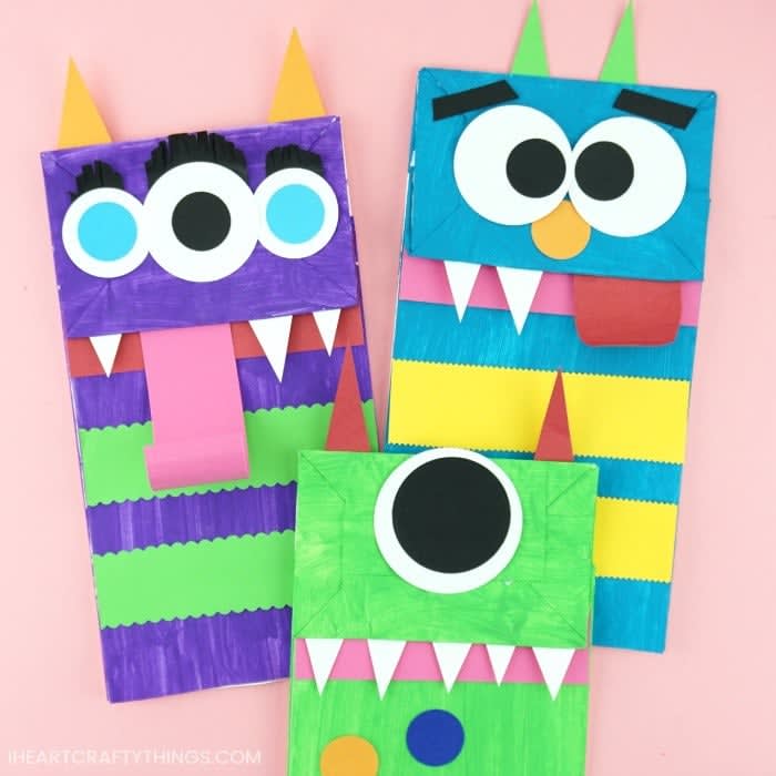 Create paper bag monsters