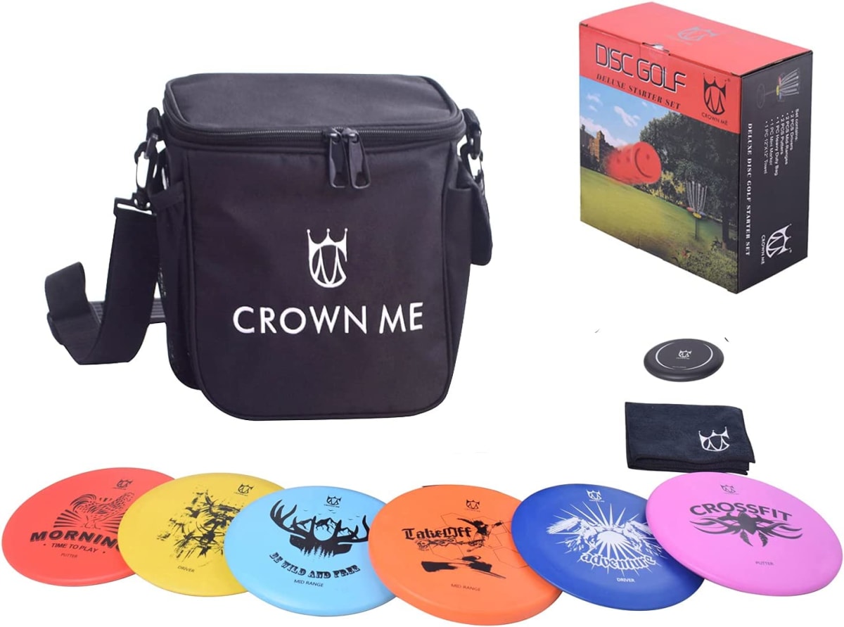 Disc Golf Set with 6 Discs and Mini Disc and Starter Disc Golf Bag
