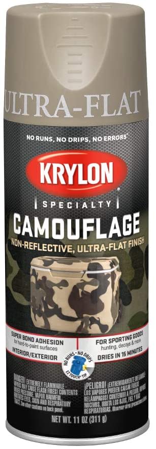 ‎Krylon K04291000 Camouflage With Fusion For Plastic Paint Technology Aerosol Spray Paint, 11-Ounce, Camouflage Khaki