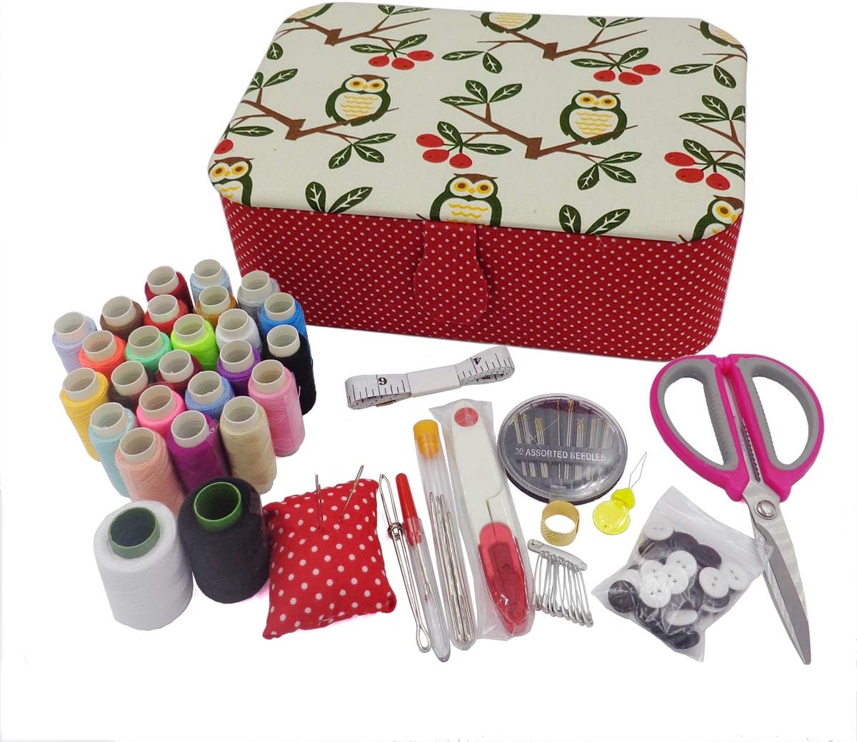 ISOTO Fabric Sewing Basket with Sewing Kit