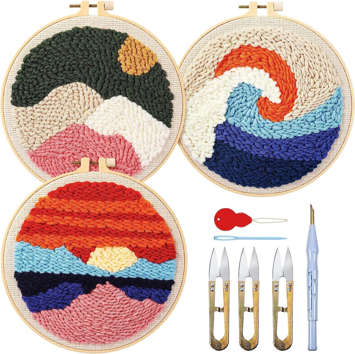 3 Sets Punch Needle Embroidery Starter Kit
