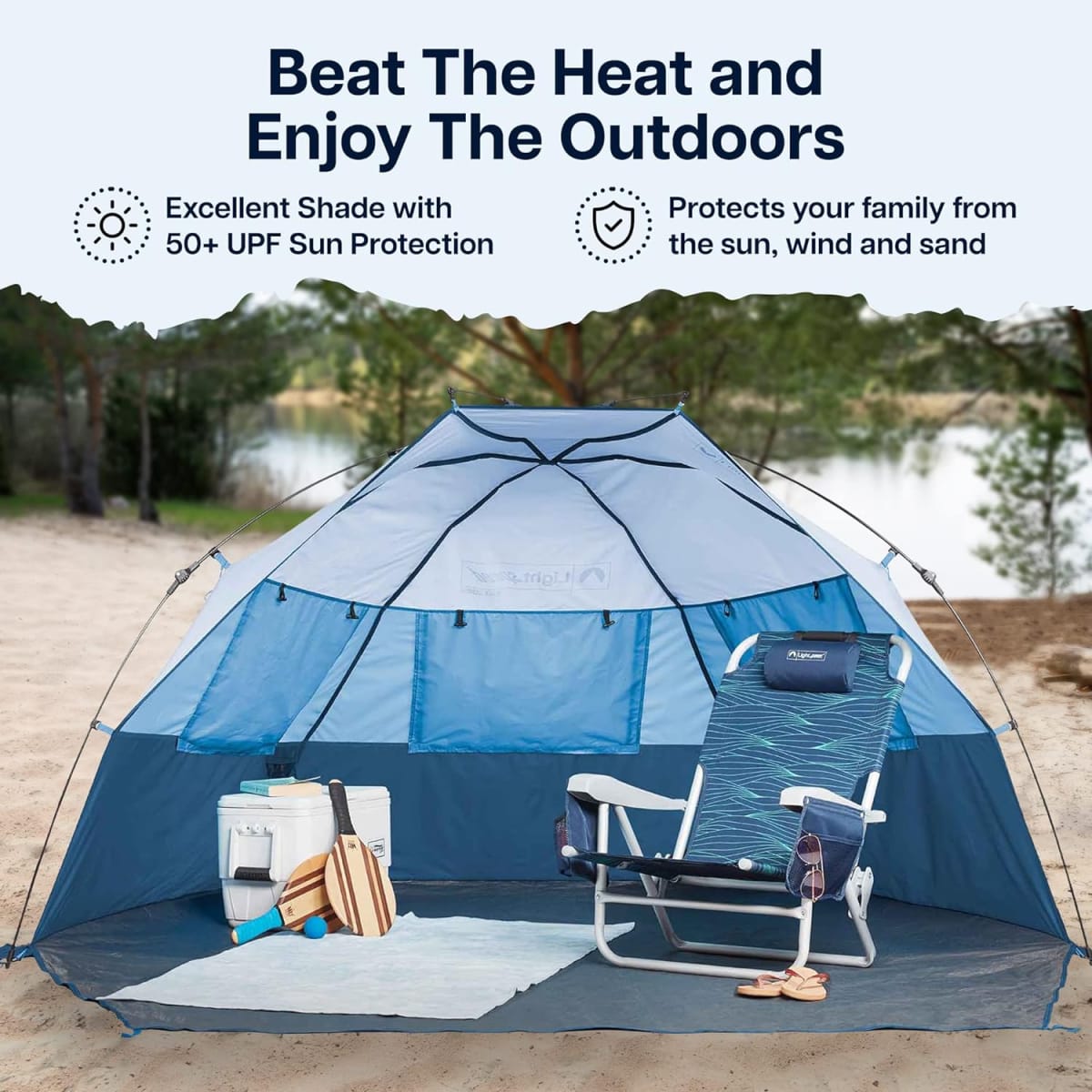 Lightspeed Outdoors Quick Cabana Beach Tent Sun Shelter - Best UV ...