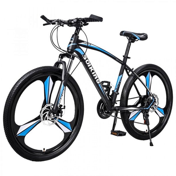 Adult Mountain Bike, 21 Speed Shimano Drivetrain, 26 Inch Wheels, Aluminum Frame, Lock-Out Suspension Fork and Dual Disc Brake