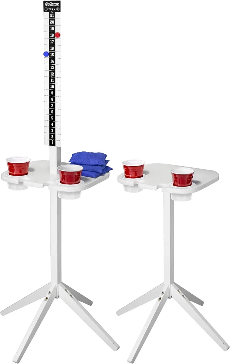 ScoreCaddy Set of 2 Outdoor Scoreboard Tables with Drink Holders