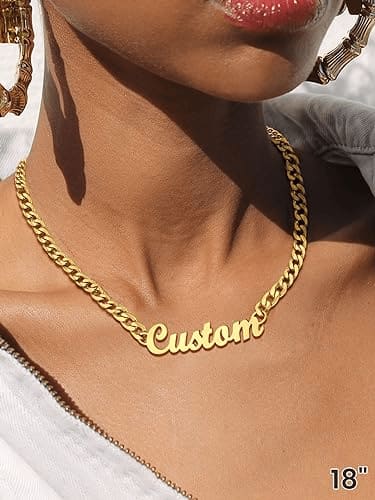Thick Name Plate Necklace