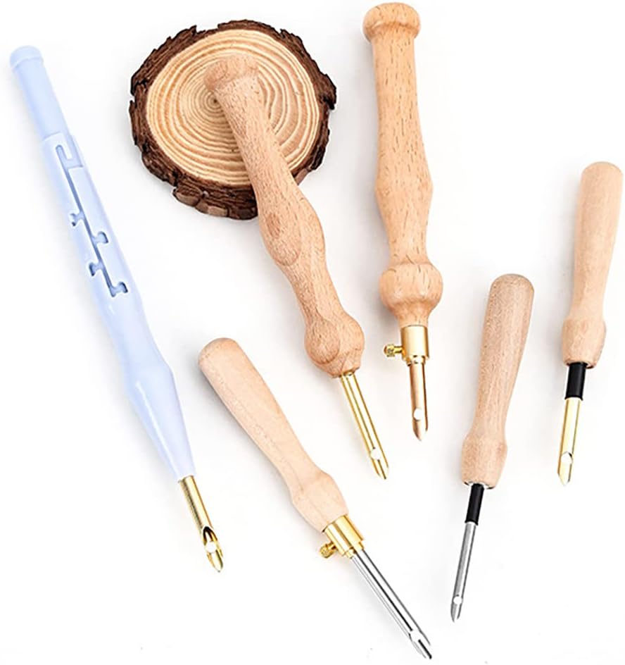 Adjustable Wooden Handle Punch Needles Hooking Tool Kits