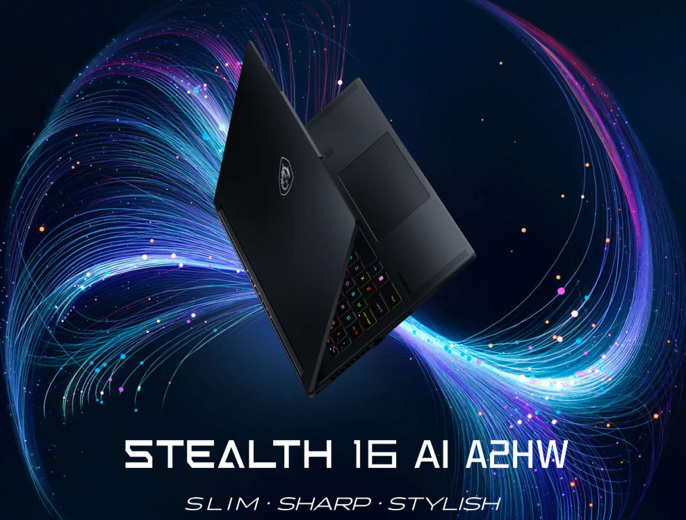 MSI Stealth 16 AI, Intel Ultra 7-255H, RTX 5060, 32 GB DDR5-6400, 1 TB SSD, QHD+ 240 Hz OLED 100% DCI-P3