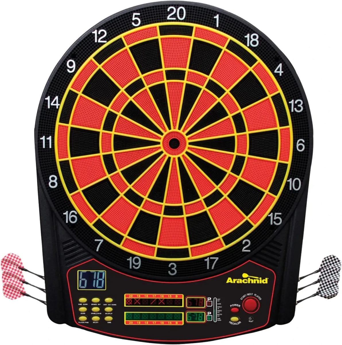 Cricket Pro 450 Electronic Dartboard Features 31 Games with 178 Variations and Includes Two Sets of Soft Tip Darts