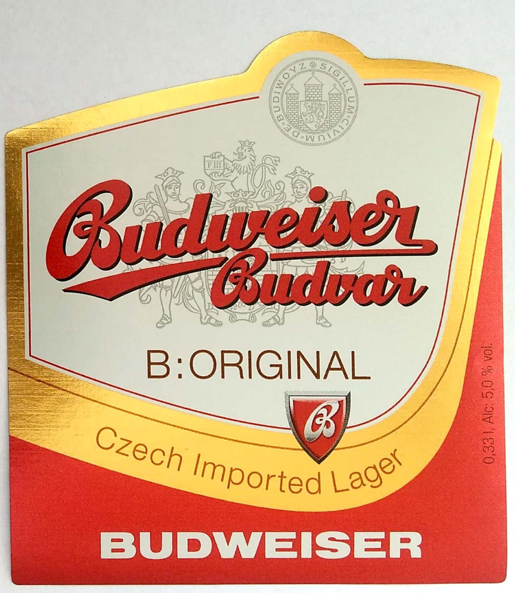 Budweiser Budvar B ORIGINAL Czech Imported Lager 0,33l Budweiser Etk. A
