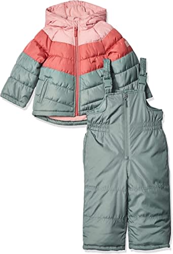 Baby Girls Ski Jacket and Snowbib Snowsuit