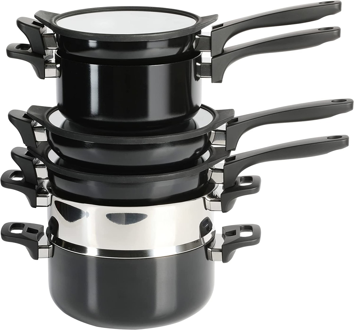 Kenmore Elite Grayson Stackable Platinum Nonstick Forged Aluminum Induction Cookware Set