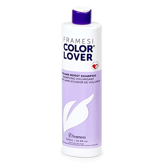 Framesi Color Lover Volume Boost Shampoo, 16.9 fl oz, Sulfate Free Shampoo with Coconut Oil and Quinoa, Color Treated Hair