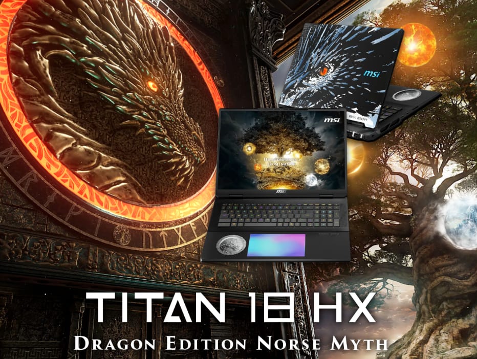 MSI Titan 18 HX AI Dragon Edition, Intel Ultra 9-285HX, RTX 5090, 96 GB DDR5-6400, 2-6 TB SSD, UHD+ 120 Hz Mini-LED