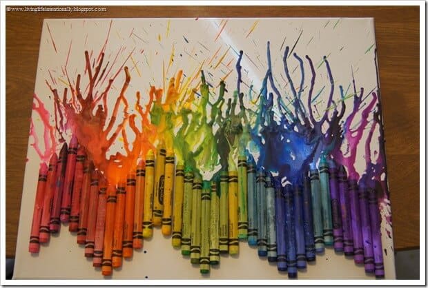 Create melted crayon art