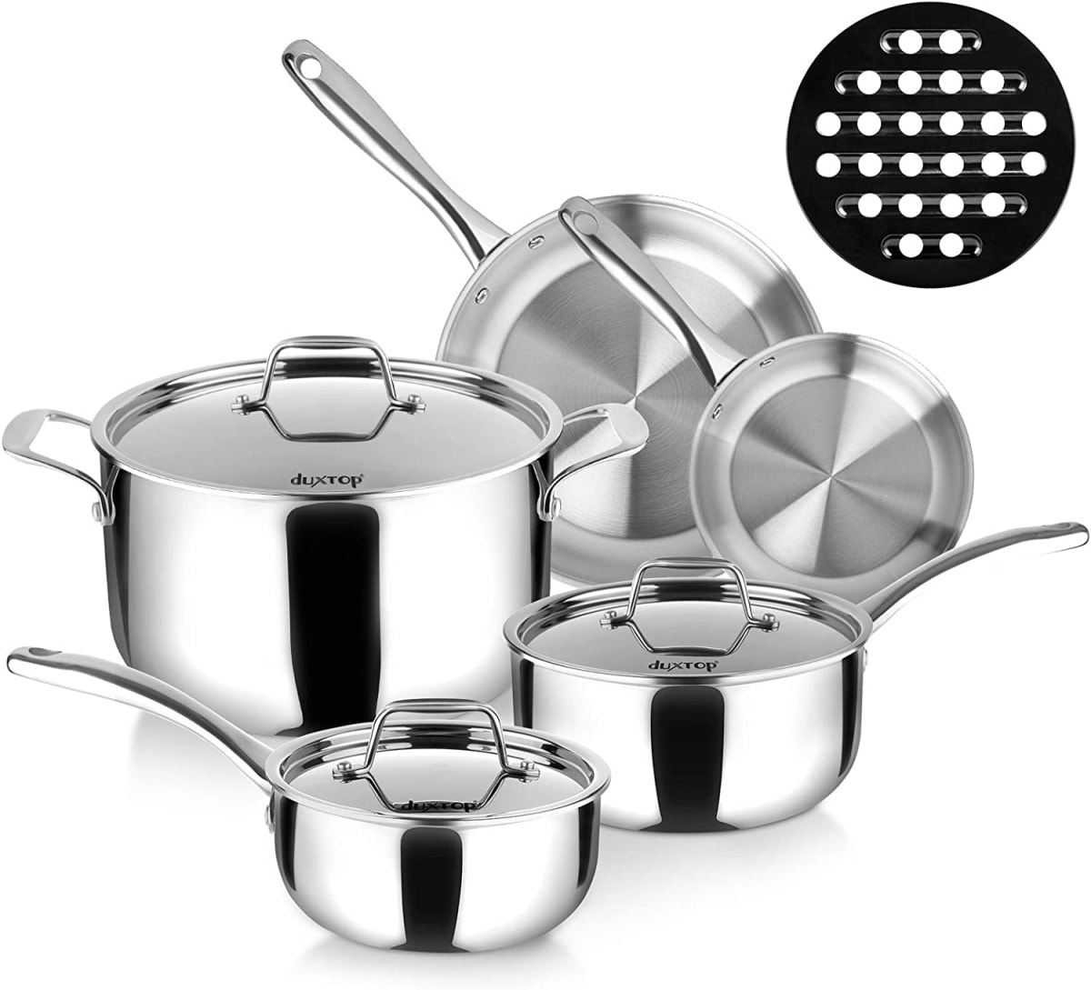 Duxtop Whole-Clad Tri-Ply Stainless Steel Induction Cookware Set