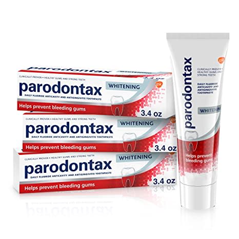 Parodontax Teeth Whitening Toothpaste to Help Bleeding Gums, Gum Toothpaste for Gum Health, 3.4 Ounce x 3 (Pack of 3)
