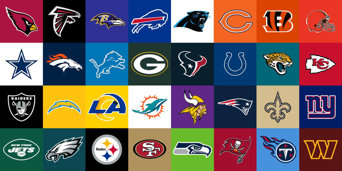 null | Every NFL Team in Alphabetical Order (Checklist)