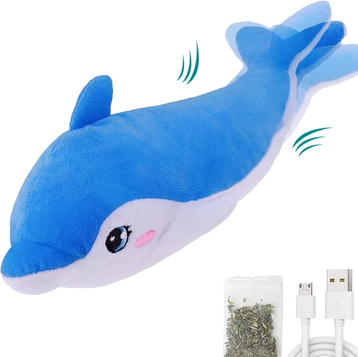 Flopping Fish Cat Toy 11",Electric Moving Cat Toy, Cat Toys for Indoor Cats, Floppy Cat Kicker Fish Toy, Vibrating Catnip Toy,Different Fish for Choice & Fun Toy for Cat Exercise