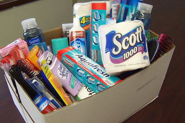 Toiletries (e.g. brush, plunger, paper)