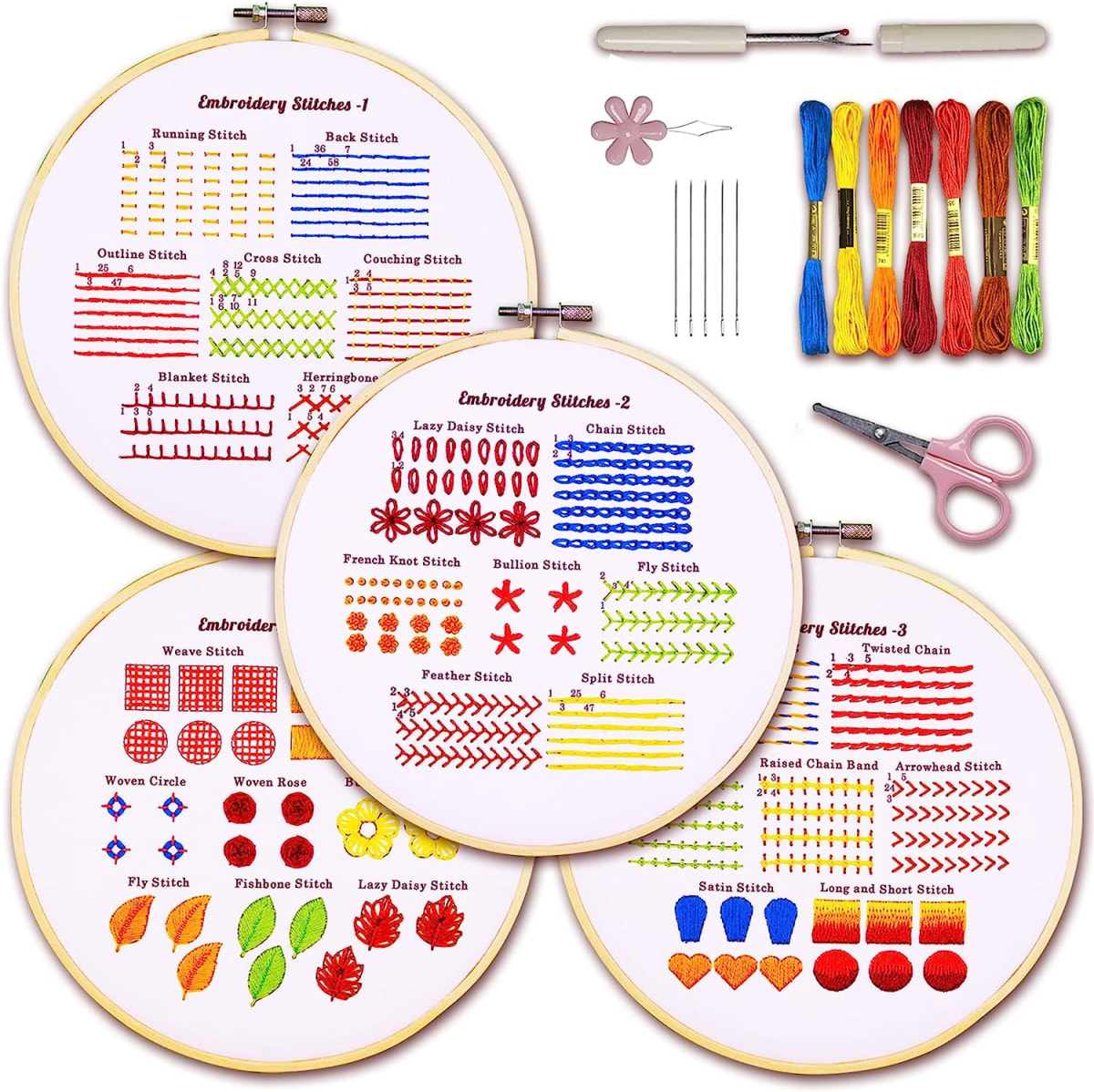 Embroidery Stitches Practice Kit
