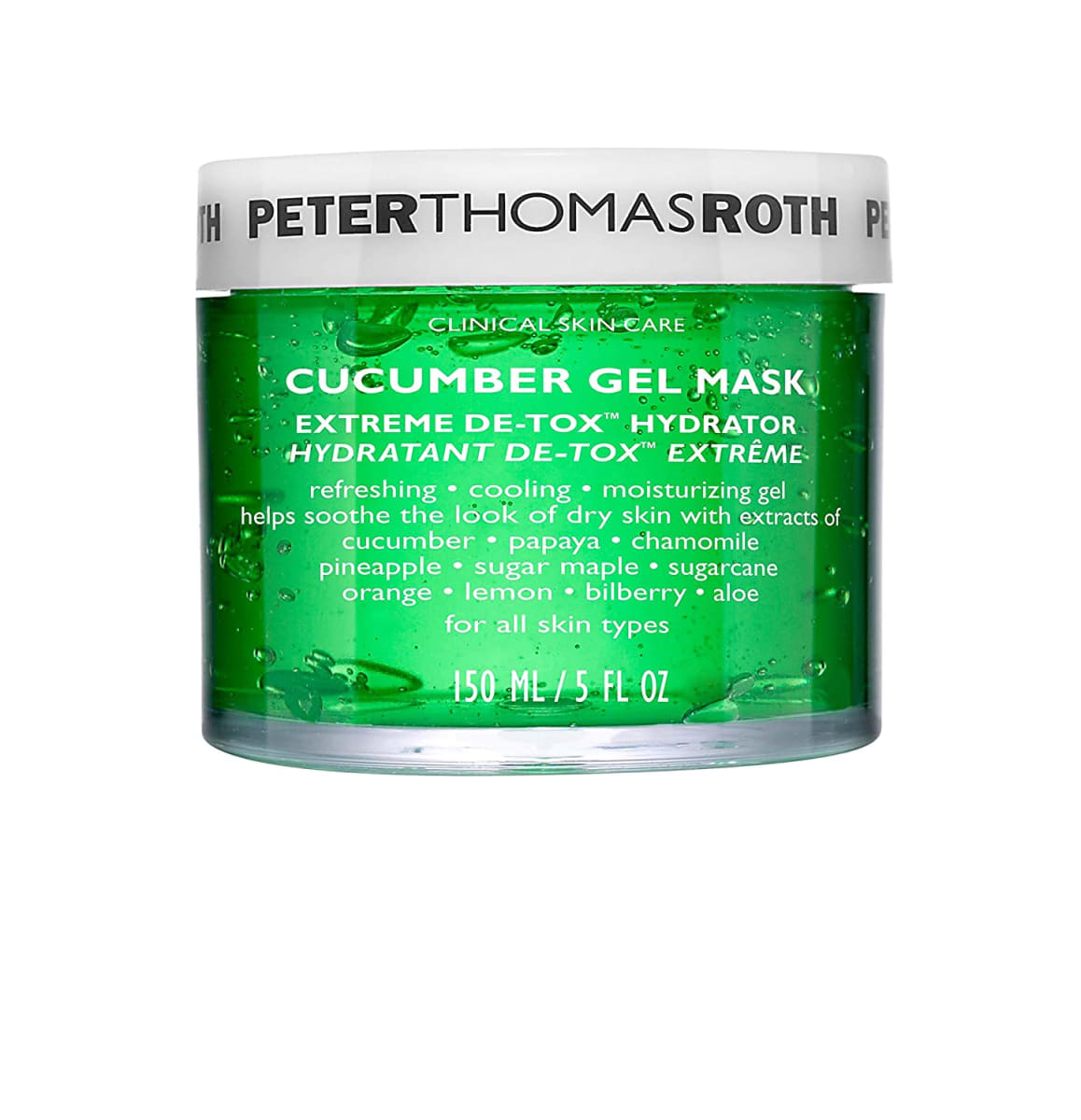 Peter Thomas Roth | Cucumber Gel Mask | Extreme De-Tox Hydrator, Cooling and Hydrating Facial Mask, Helps Soothe the Look of Dry and Irritated Skin