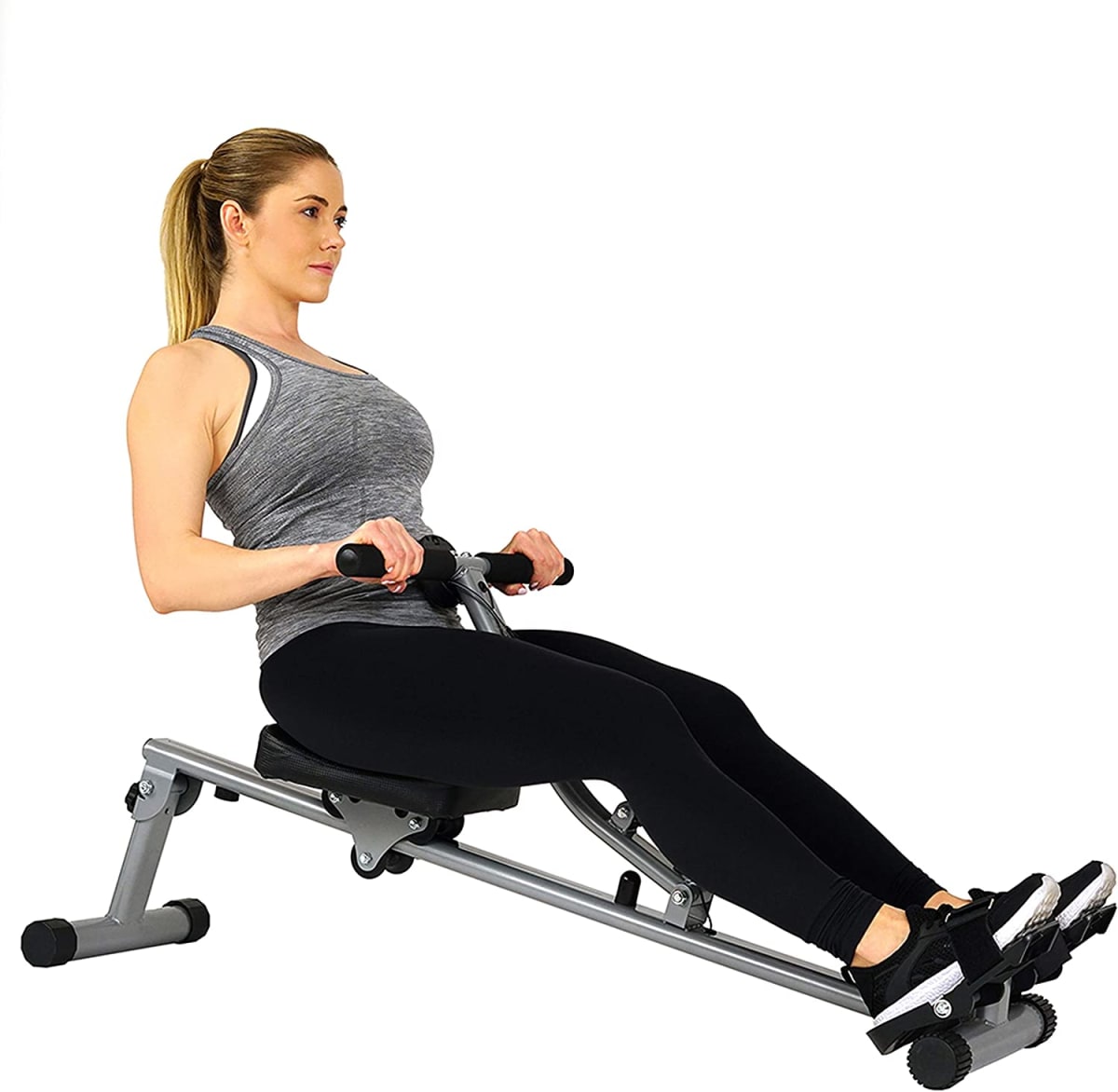 SF-RW1205 Rowing Machine Rower with 12 Level Adjustable Resistance, Digital Monitor and 220 LB Max Weight